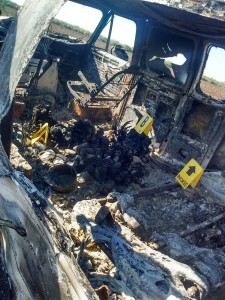 Los restos incinerados.
